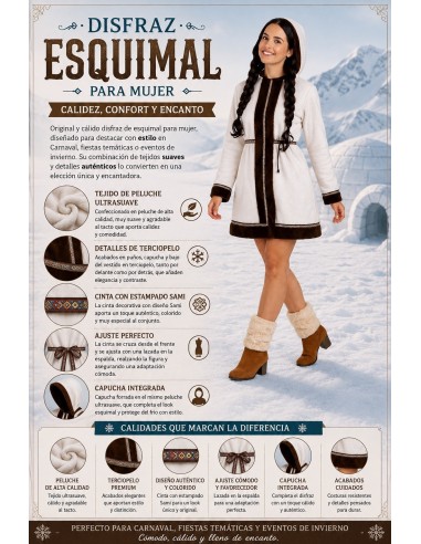 Costume Eskimo Taille M | Costumes pour Adultes Le Roi du Carnaval